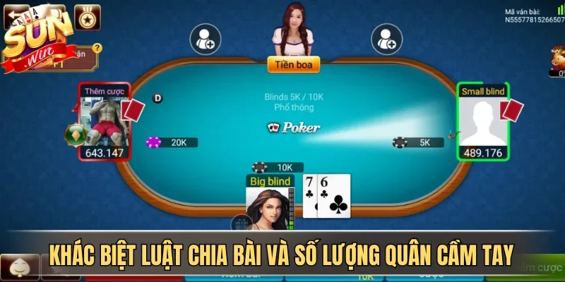 So Sánh Xì Tố Và Poker - Đâu Là Lựa Chọn Khôn Ngoan Cho Bạn? 2 Sunwin Khác biệt luật chia bài và số lượng quân cầm tay trên SUNWIN