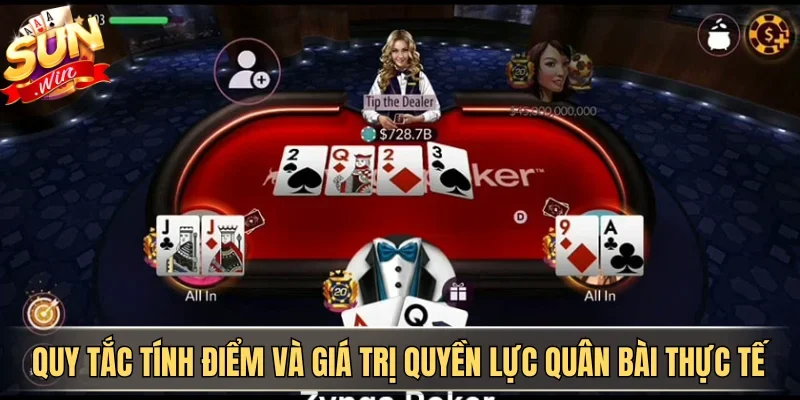 So Sánh Xì Tố Và Poker - Đâu Là Lựa Chọn Khôn Ngoan Cho Bạn? 3 Sunwin Quy tắc tính điểm và giá trị quyền lực quân bài thực tế