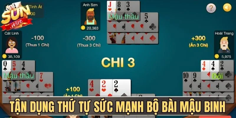 Tận dụng thứ tự sức mạnh bộ bài Mậu Binh
